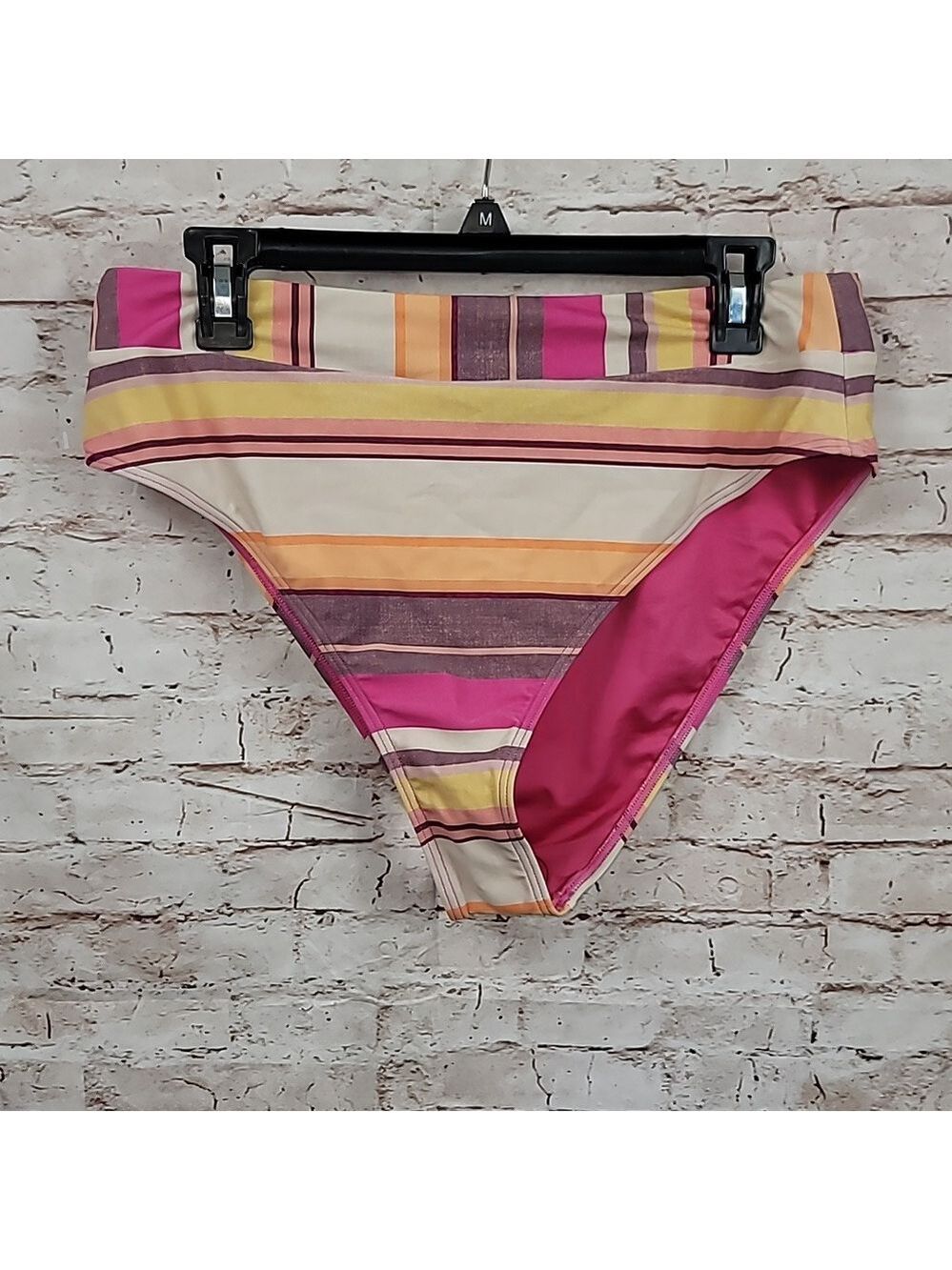 Cupshe bikini bathing suit bottoms size xl new nwt pink stripes
